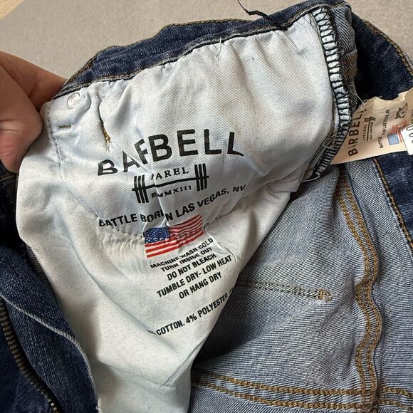 Barbell Apparel Jeans Mens 36 X 32 Stretch Med Wash Denim Straight Leg Athletic - Picture 3 of 7